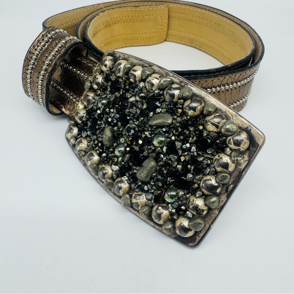 Boston Proper Embellished Black and Metallic Belt Sz L